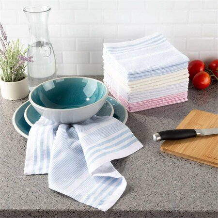 LAVISH HOME 12.5 x 12.5 in. 100 Percent Cotton Kitchen Dish Wash Cloth, Multi-Color, 16PK 69-005DC